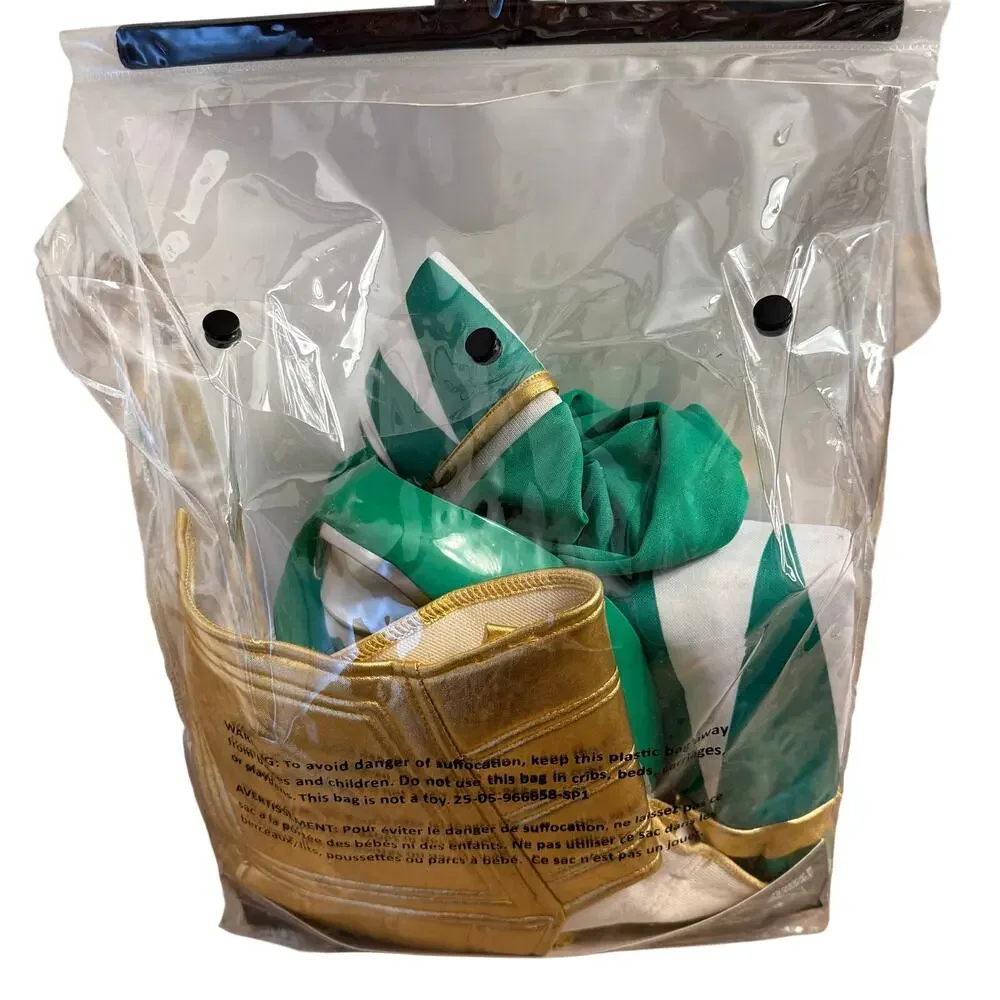 Green Power Rangers Costume Spirit Halloween 90s Retro Nostalgia Kid Medium 8-10